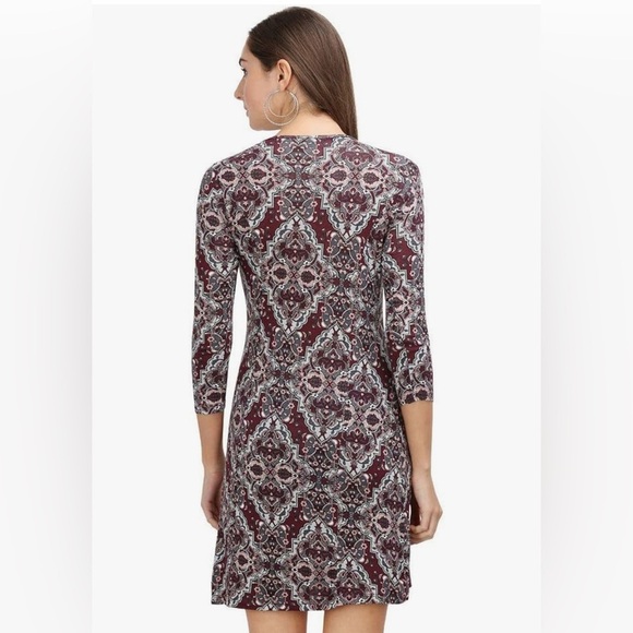 NWT Fratini Woman Patterned 3/4 Sleeve Dress size medium - Picture 2 of 16